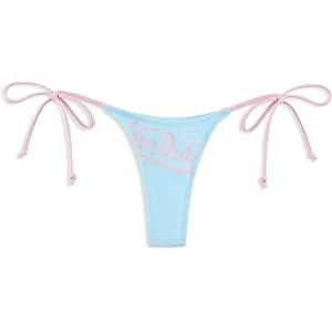 Von Dutch Cheeky Bikini Bottoms for Women, Y2K Swim Low Rise Bathing Suit | Bottoms, High Cut Leg