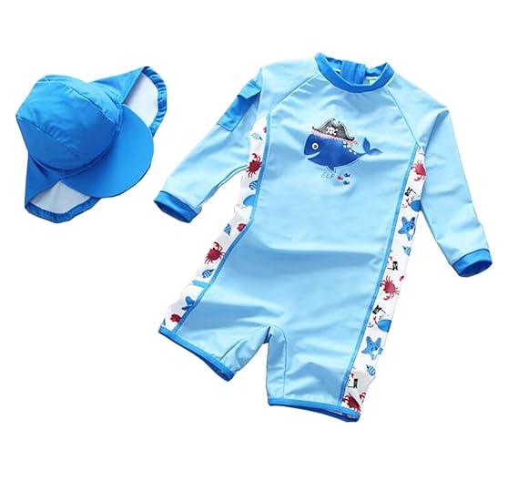 Taiycyxgan Taiycyxgan Baby Toddler Boys One Piece Surfing Suit Zip Up Swimsuit Rash Guard Bathing Suit Sunsuit With Hat Upf 50 Blue 90 Amazon In Clothing Accessories