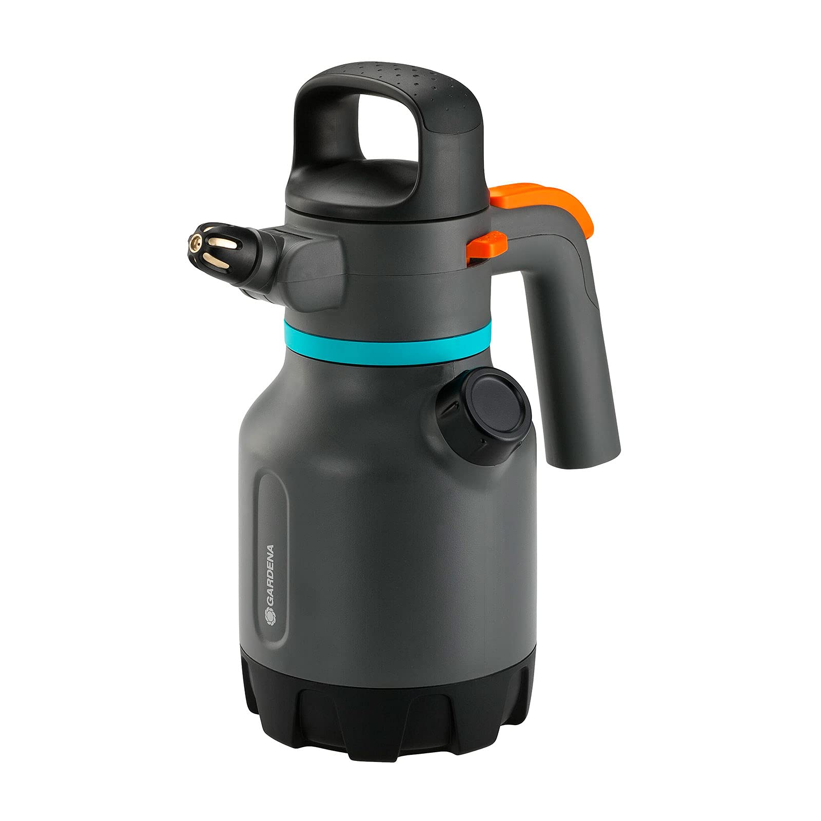 Gardena Pressure Sprayer 1.25 l: Pressure sprayer with angled 90° nozzle, second opening with additional measuring cap, ergonomic handle (11120-20)
