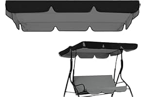 Aidoclip Waterproof Porch Swing Canopy Replacement | Outdoor Garden Swing Seat Sun Shade Cover | Durable Patio Hammock Canopy Awning
