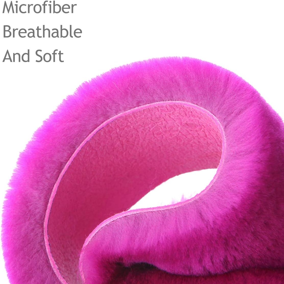 Ergocar Pure Wool Soft Car Steering Wheel Cover Universal Non-slip Elastic Winter Warm Car Steering Wheel Protector - Fluorescent Pink - Image 5