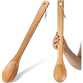 Baderke 1 Pcs 18 Inches Extra Long Wooden Spoons Large Non-stick Kitchen Wooden Spoons Giant Acacia Heavy Duty Stir Paddle for Cooking Mixing Stirring Heat Resistant Cooking Tool Chef Mom Gifts