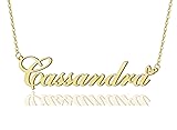 AOLO Cassandra Heart Name Necklace 18k Gold Plated