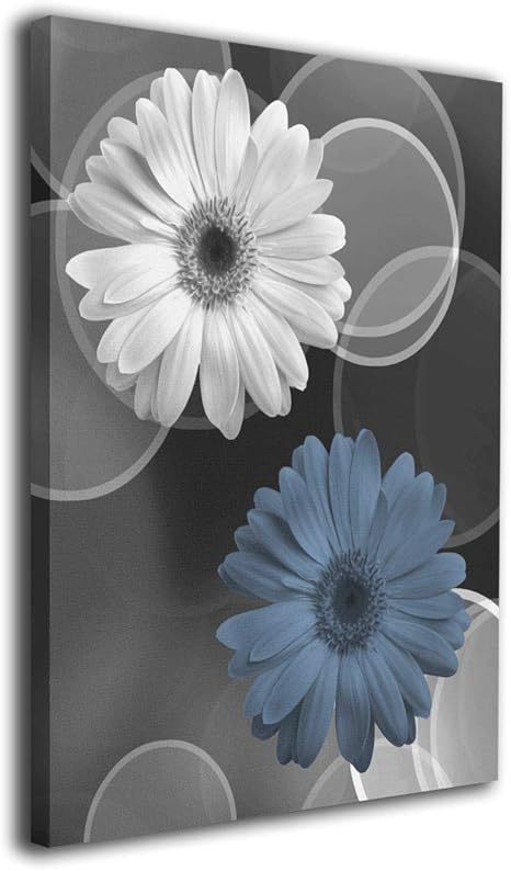 Amazon Com Art Logo Black White Blue Gray Daisy Flower Modern Modern Wall Art On Canvas Contemporary Artwork For Bedroom Living Room Stretched Framed Ready To Hang 16x20inches Posters Prints art logo black white blue gray daisy flower modern modern wall art on canvas contemporary artwork for bedroom living room stretched framed ready to