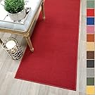 Custom Size RED Solid Plain Rubber Backed Non-Slip Hallway Stair Runner Rug Carpet 22 inch Wide Choose Your Length 22in X 6ft
