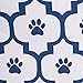 Bone Dry Pet Storage Collection Lattice Paw Print, Medium Round, White/Navy