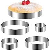 Eaasty 5 Pcs 4"–12" Round Cookie Cutter Set, Circle, 5 Sizes | 4"-12" Sizes for Cookies, Biscuits, Pancakes, Mousse, Tart Rin