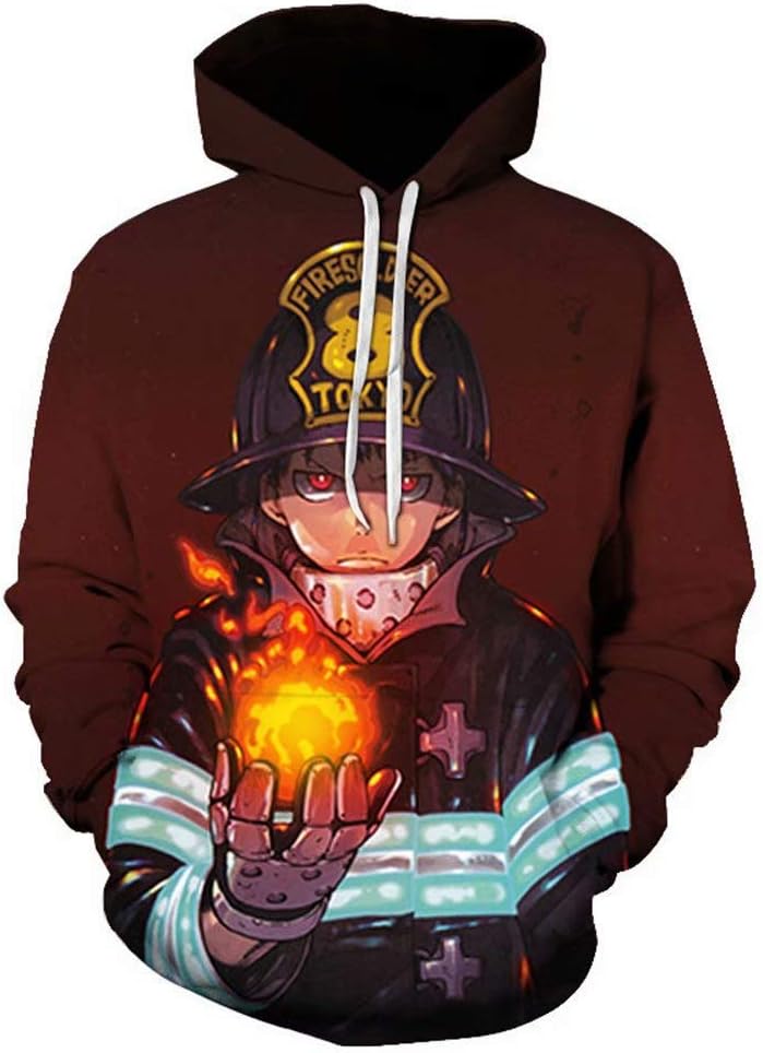 Fire Force One Punch Man Cosplay Sweatshirt Long Sleeve Hoodie