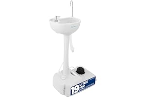 SereneLife, Portable Sink, Camping Hand Wash Basin with Water Tank and Rolling Wheels, Perfect for Indoor and Outdoor Use, Ev