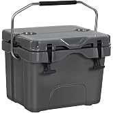 Goplus 16 Quart Cooler, 24-Can Capacity Ice Chest with 2 Cup Holders, 3-5 Days Ice Retention, Portable Insulated Ice Box for Camping, Fishing Outdoor Activities