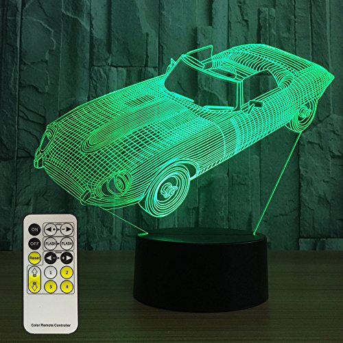 Night Lights for Kids Toy Car 3D Night Light Lamp Help Kids Fell Safe at Night 7 Colors Novelty Gift for Boys and Girls Birthday Gift for Kids