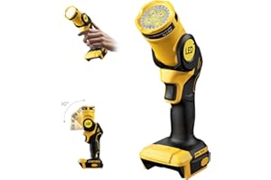 GUNOZE Cordless LED Work Light for De-Walt 20V Battery, Up to 800 Lumens with Low Voltage Protection, 90 Degree Rotating Wide-Angle Lighting for Workshop, Camping, Outdoor