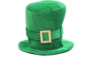 Wittocs St. Patrick's Green Velvet Top Hat with Shamrock, Party Favor, and Tree Topper Accessory