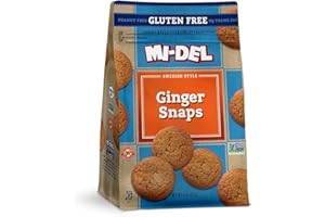 Mi-Del Gluten Free Ginger Snaps 8 oz (Pack of 1) - Non GMO Certified, 0g Trans Fat Swedish Ginger Snaps Cookies Old Fashioned