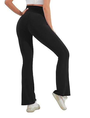 HEGALY Women's Maternity Flare Leggings Over The Belly Casual