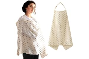 Muslin Nursing Cover for Breastfeeding, Soft&Breathable Cotton Breastfeeding Cover for Women,Privacy Nursing Covers with Arch