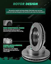 SCITOO Disc Brake Rotors Kits 55072 Front Vented