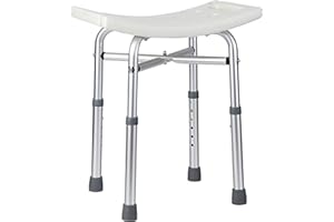 HOMFAN Shower Bench Shower Chair for Bathroom Bathtub with Adjustable Height Legs Bear 350 lb Capacity Slip Resistant