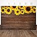 Mehofoto Sunflowers Brown Wooden Wall Backdrop Rustic Wood Sunflowers Birthday Party Background 7X5ft Vinyl Sunflowers Wood Birthday Party Photography Background