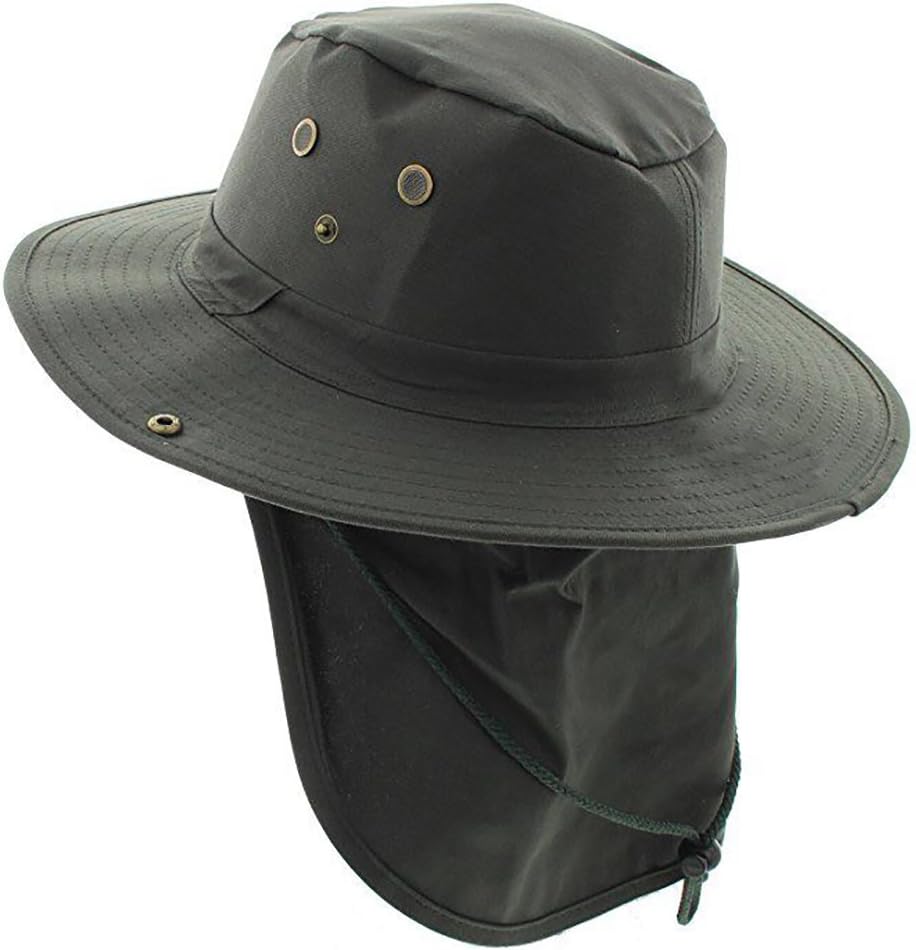 Military Camouflage Boonie Bush Safari Outdoor Fishing Hiking Hunting Boating Snap Brim Hat Sun Cap with Neck Flap