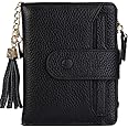 ZOOEASS Women's RFID Mini Soft Leather Bifold Wallet With ID Window Card Sleeve Coin Purse