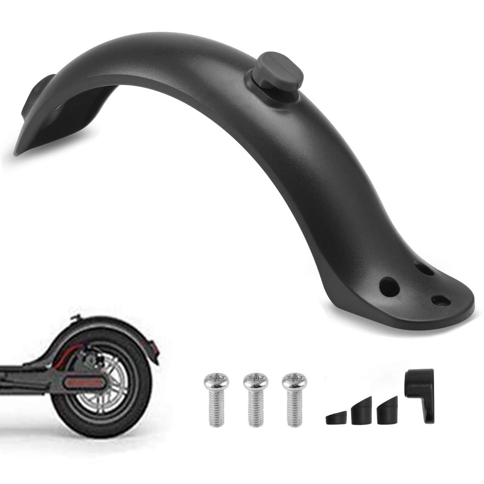 Zeeanker Electric Scooter Rear Fender, Black Mudguard with Hook for Xiaomi M365 / M365 Pro Scooter, ABS Plastic, Vehicle Specific Fit