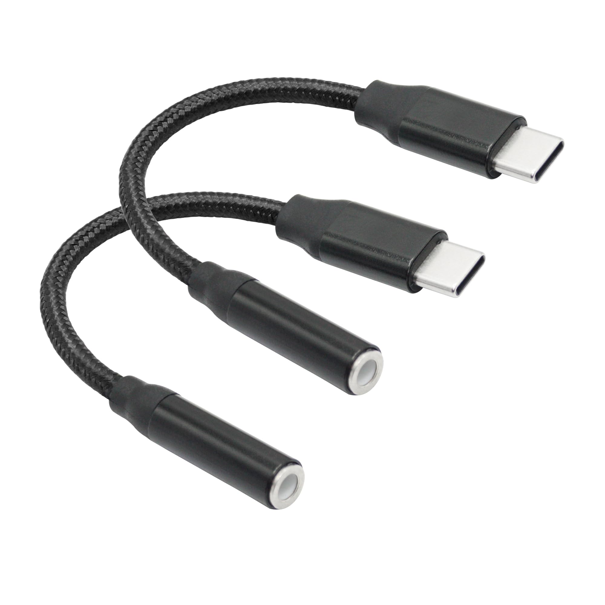 USB C to 3.5mm Headphone Jack Adapter Cable 2inch, USB Type C Male to 1/8'' 3.5mm Female Aux Audio Dongle Cable Cord, for USB Type C Port Cell Phone Not Have a 3.5mm Audio Output Device(Black)