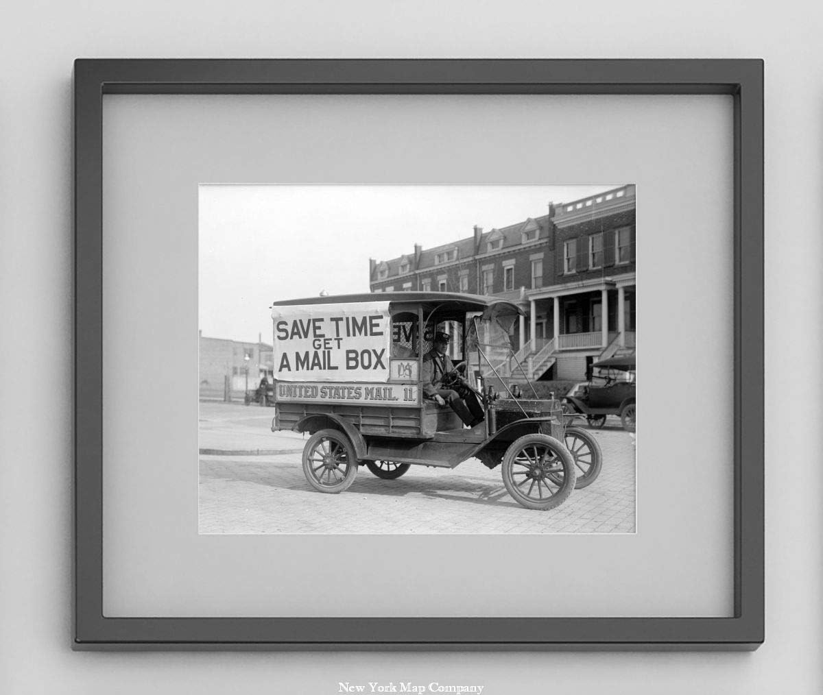 Photographs - POST OFFICE DEPARTMENT MAIL WAGONS|1916 photo shows mail wagon with sign on outside 