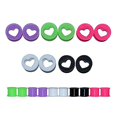 D&M Jewelry 10 Piezas de Silicona Suave 6g-1" Expansor de Tunel con Forma
