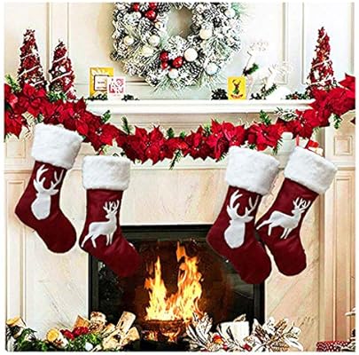 Christmas Stockings For Family Candy Bag Xmas Gift Bag 4 Pack