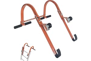 YEHCHI 2 Ladder Roof Hooks, Heavy Steel Ladder Hooks with Wheels, Roof Ridge Extension, Grip T-Bar for Damage Prevention, 500 Lb Weight Support for Easy Access to Steep Roofs