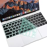 MOSISO Premium Soft TPU Ultra Thin Transparent Keyboard Cover Protector Compatible with MacBook Pro 13 inch 2017 2016 Release A1708 No Touch Bar & MacBook 12 inch A1534 Protective Skin, Mint Green
