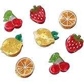 8PK Mini Fruit Hair Claw Clips for Girls Cute Cherry Lemon Strawberry Orange Hair Clip Fun Summer Hair Accessories