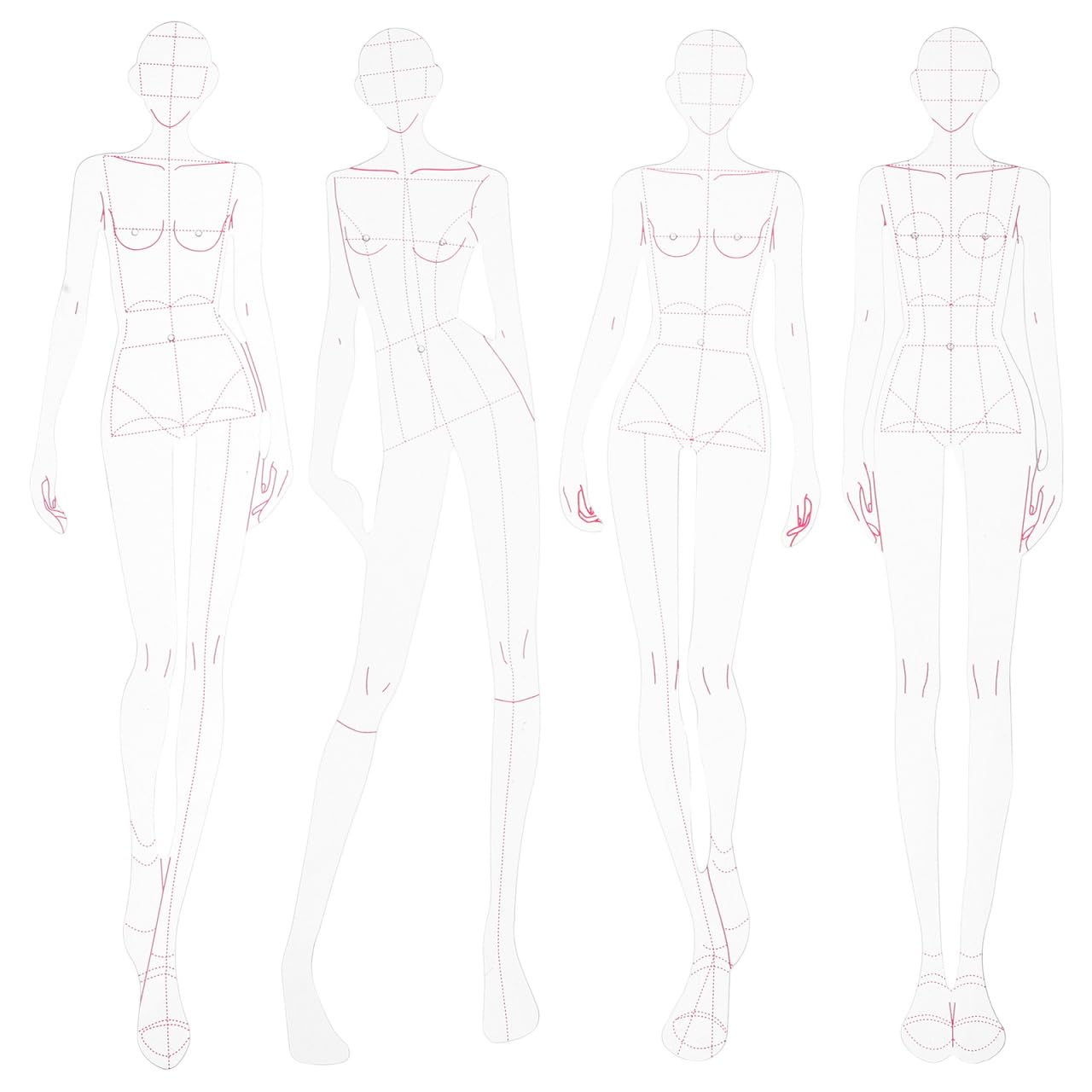 Milisten Fashion Illustration Ruler Set - Sketching Templates, Women's Clothing Measuring Tools for Beginners & Tailors