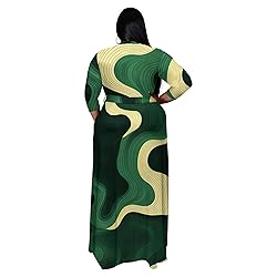 Runwind Plus Size Dress for Women - 3/4 Sleeve V