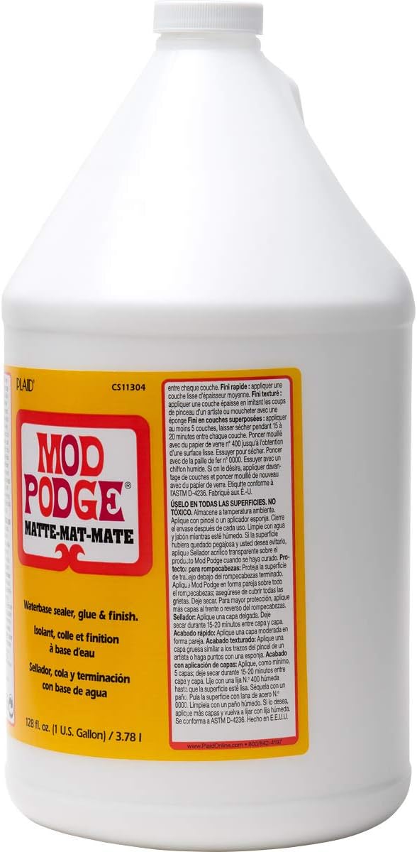 Mod Podge, Water-based Sealer, Glue and Finish, Matte Finish, CS11304, 3.78 l Bottle, Clear, 1 gallon - Image 3