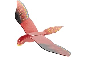 WitnyStore 18" Red Parrot Wooden Flying Bird Mobile Kinetic Hanging Sculpture for Adult Collectors Handcrafted Room Decoration Display Art Dynamic Overhead Ornament