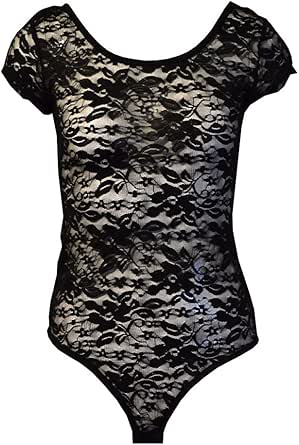 Amazon.com: MonsterCloset Short Sleeve Scoop Neck Lace ...