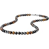 GAVU Men’s Beaded Necklace, Triple Protection Crystal Necklace for Men