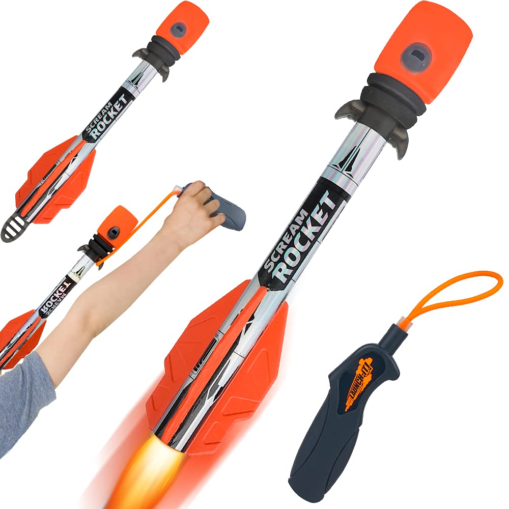 Photo 1 of VATOS Slingshot Launcher Toys for Kids - Sky Foam Scream Rocket with 2 Pack & 1 Launcher | Shoots Up to 250 FT Outdoor Indoor Activity for Boys & Girls Aged 4-9+