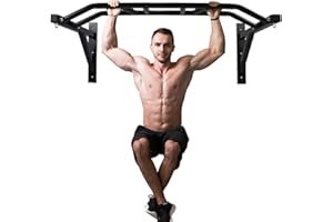 PLKO Wall Mount Pull Up Bar Wall Mounted Body Press Pull Up Bar Gym Chin-Up for Upper Body Workout
