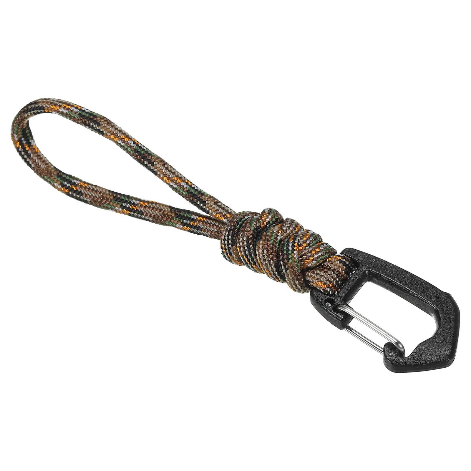 PATIKIL Badge Lanyard 4.7 Inch, Necklace Keychain Cord Metal Clasp Hook Ring Strap for Keys Whistle ID Card Badge Holder, Camo Gold