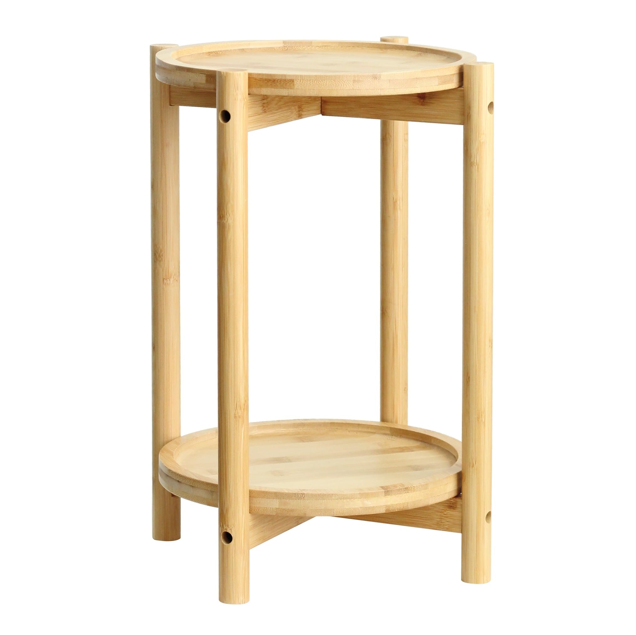 Olly & Rose Premium Bamboo Plant Stand - 2 Tier Wooden Plant Stands for Plants 31cm Diameter Planter Stand