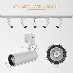 UPO LED Track Lighting Kit, 5 Lights 1500lm/15w