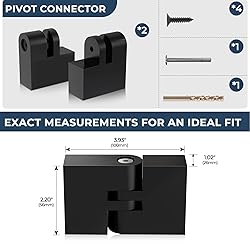Gyykzz 1 Pack Black Vertical Pivot Connector for