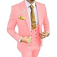 Wangyue 3 Piece Men's Suits Slim Fit Suits for Men Double Breasted Suit Men Wedding Prom Suits