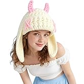 Knit Beanie Hats Cute Bunny Long Ears Funny Hat Winter Cap Warm Knit Rabbit Crochet Skull Cap Outdoor Slouchy Hat ski hat