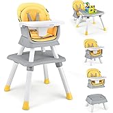 BABY JOY Baby High Chair, 8 in 1 Convertible Highchair for Babies & Toddlers | Booster Seat | Table and Chair Set | Building 