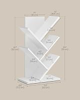VASAGLE CUSTOS Tree Bookshelf Modern Floor Standing 17.2x30x51 cm Cloud White view 5