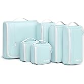 BAGSMART Keep Shape Packing Cubes for Travel, 6 Set Travel Cubes for Packing, Lightweight Suitcase Organizer Bags Set for Travel Essentials